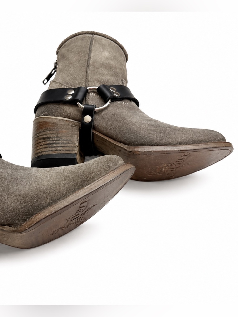 Freebird by Steven Spirit Grey Suede Harness Ankle Boots Size 8 NIB - Picture 3 of 16